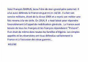 GUERRE DE 14-18 FRANCOIS DARIUS EPOUX DE MATHILDE LOUISE MIOT (1)